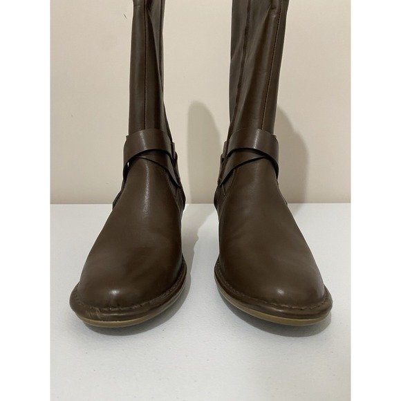 UGG‎ Bandara Tall Leather Boots Brown Heeled Knee High Zip Up Womens Size 10 - Picture 5 of 9